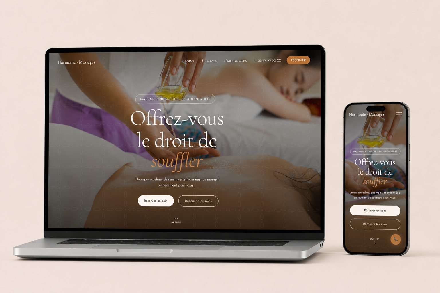 Modèle Massage & Bien-être HMS Digital